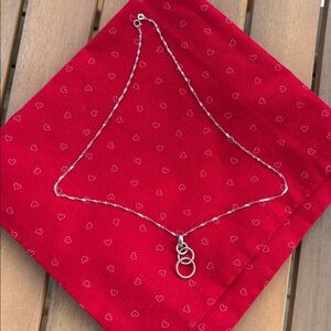 Italian Necklace Sterling Silver With 3 Interlocking Rings